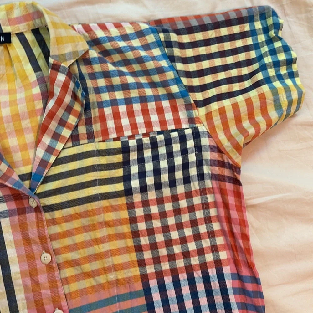 Colorful Checkered Button-Up Dress - Picture 7 of 15